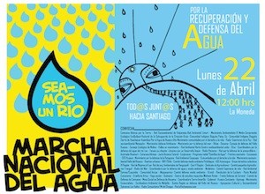 Chile marcha agua cartel Aguas depuradas: cada gota cuenta