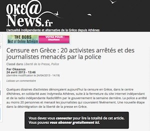 Okeanews Censura en Grecia de activistas y periodistas
