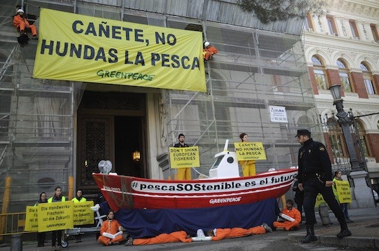 Greenpeace-pesca-sostenible-Madrid El ritmo de pesca actual es una amenaza para los océanos