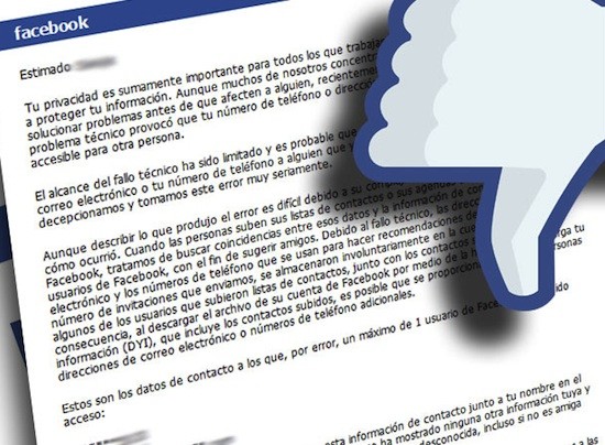facebook-fallo-tecnico FACUA pide investigar a Facebook por datos personales