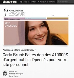 change-carla-bruni La Fundación Carla Bruni deberá devolver 410.000 € de una web