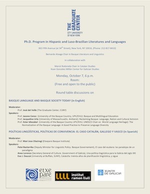 Programa_GraduateCenter_7oct Les polítiques lingüístiques de l’Estat espanyol, a debat a NY