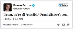 tuit Ronan Farrow Cualquiera puede ser hijo de Sinatra