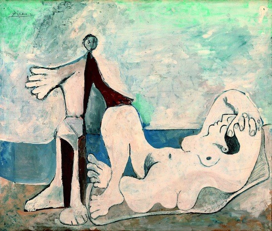 Picasso-hombre-mujer-mar-1961 Los talleres de Picasso y sus modelos