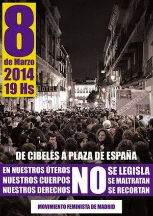 cartel-Manifestacion_8M-Madrid Jueces españoles advierten retrocesos en derechos de la mujer