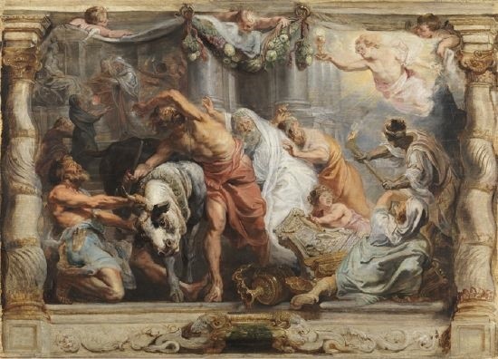 Rubens-victoria-eucaristia-sobre-idolatria "El triunfo de la Eucaristía" de Rubens, apoteosis del Barroco en el Prado