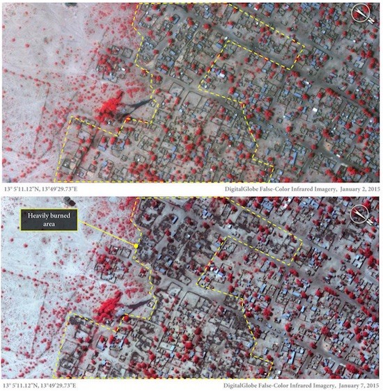 Baga-satelite-20150107 Amnistía muestra imágenes del ataque de Boko Haram contra Baga