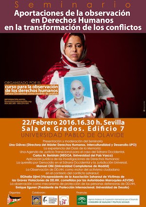 Cartel-seminario-UPO-Elghalia-Djimi Marruecos impide viajar a Sevilla a la saharaui Elghalia Djimi