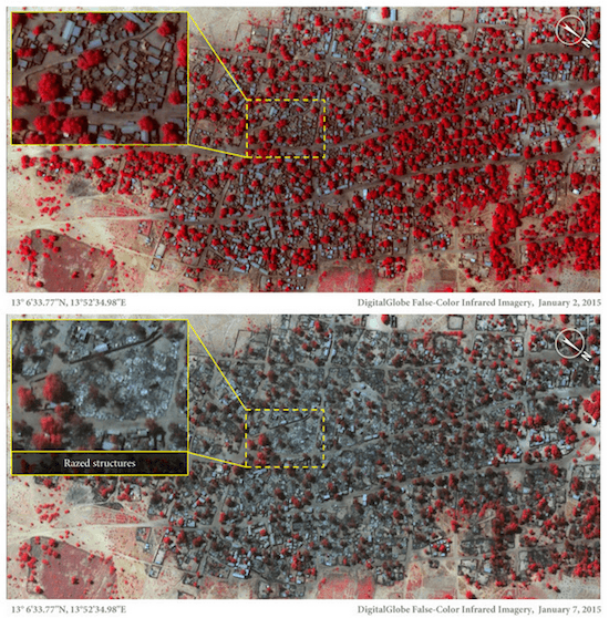 Doro-Baga-satelite-20150107 Amnistía muestra imágenes del ataque de Boko Haram contra Baga