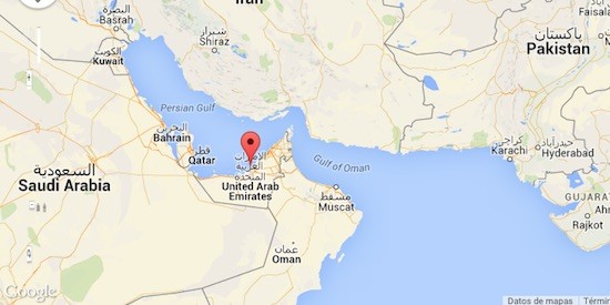 Emiratos-Arabes-mapa En español: Abu Dabi, nombre de la capital de los Emiratos Árabes
