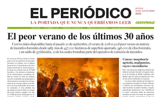 Greenpeace-portada-2018 Greenpeace augura más veranos trágicos en incendios forestales