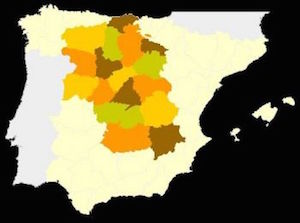 Mapa-comunidades-castellanas España: propuesta de unión de todas las comunidades castellanas