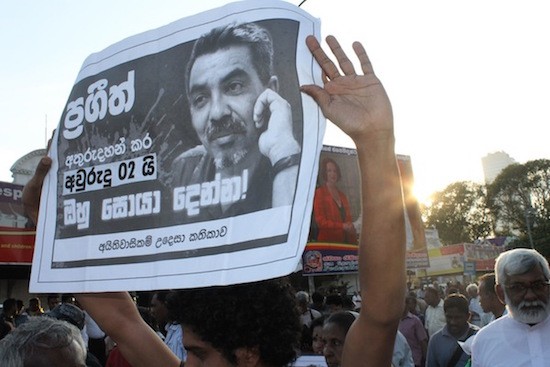 Prageeth-Eknaligoda-protestas En Sri Lanka no matan a los caricaturistas, los desaparecen