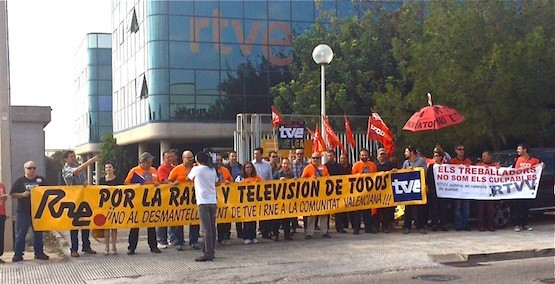 RTVE-RTVV-protestas Propuesta de Podemos para democratizar RTVE