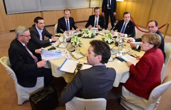 Tsipras-Merkel-Hollande-20150320 La CE entregará €2000 millones a Grecia para "reforzar el crecimiento"
