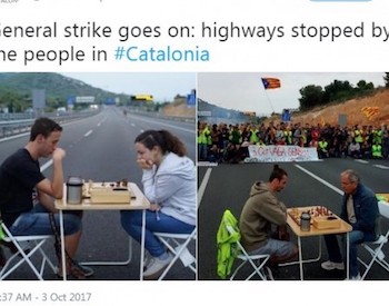 ajedrez-barcelona-huelga-twitter El ajedrez bloquea carreteras en la huelga general en Cataluña