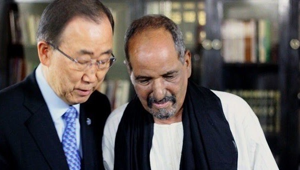 ban-ki-moon-y-mohamed-abdelaziz-201603 Mohamed Abdelaziz, presidente de la RASD y líder del Polisario