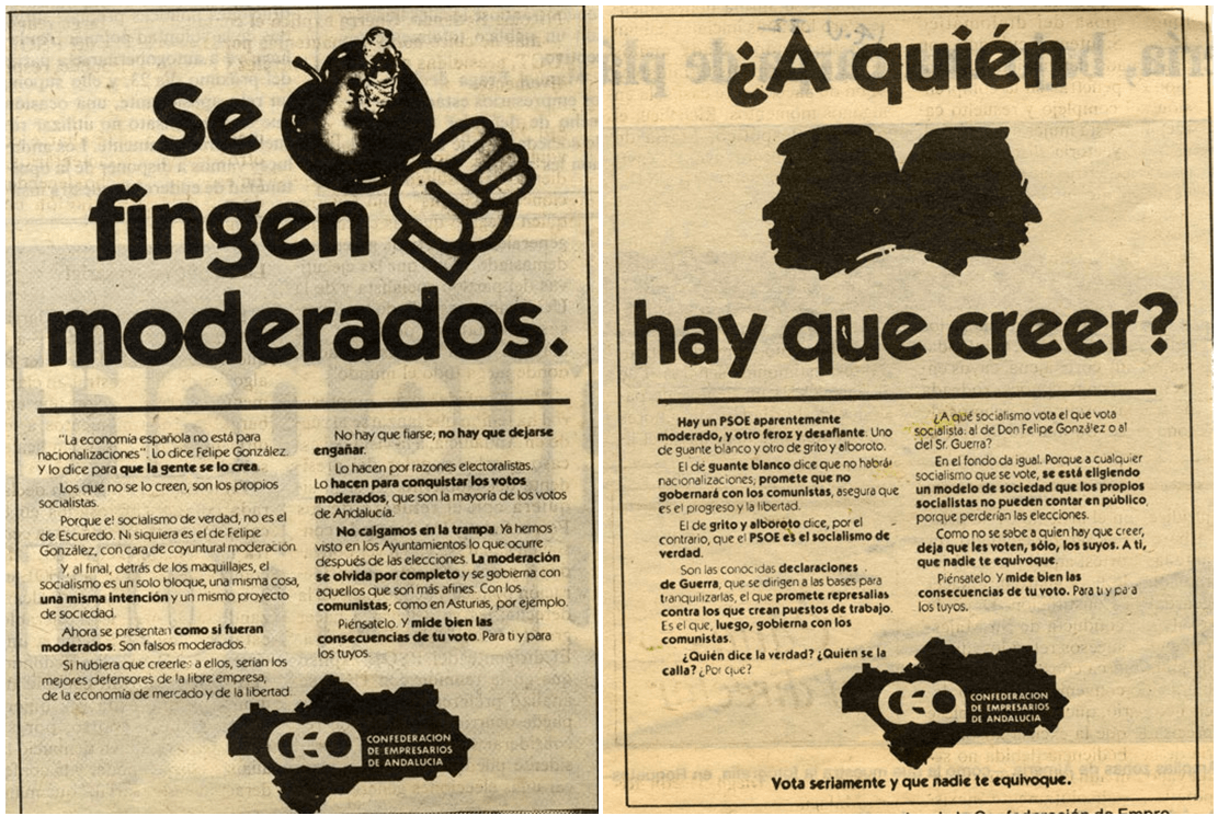 campana-de-la-patronal-andaluza-en-las-primeras-autonomicas-en-mayo-de-1982 Córdoba: Los empresarios recuperan el gusano de la manzana