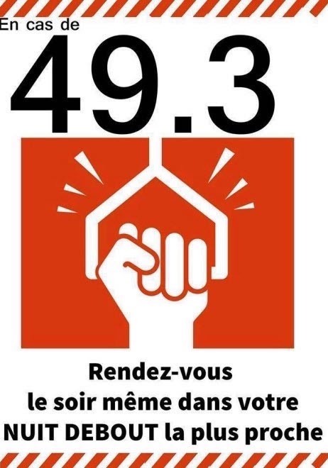 cartel-49-3-francia Francia: Persiste la movilización  contra la ley trabajo y el 49,3