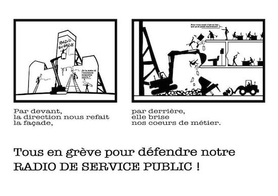 carteles-Radio-France-huelga Radio France, 14 días en huelga: No a la destrucción del servicio público