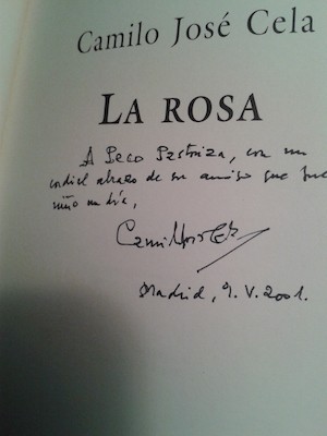 cela-dedicatoria-la-rosa Camilo José Cela: tres novelas gallegas