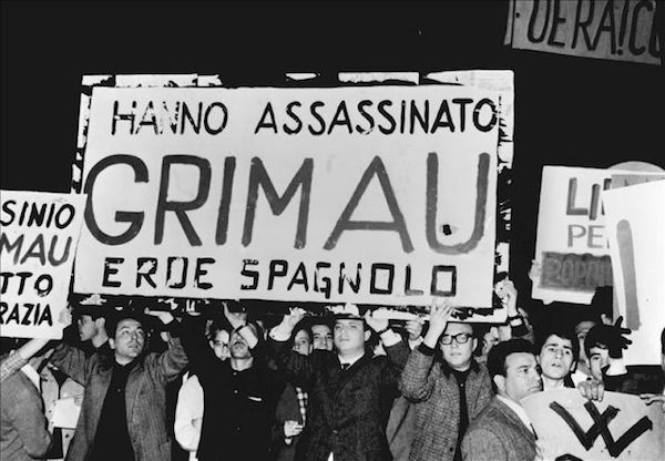 grimau-roma-protestas-1963 Julián Grimau: antifascistas asesinados