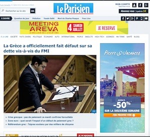 le-parisien-portada-2015-07-01 Grecia : No a la dictadura del FMI