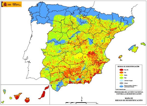 mapa-riesgo-desertificacion-es-600x431 España afronta un proceso de desertificación preocupante