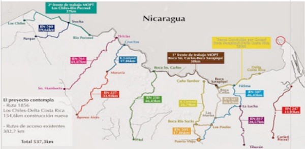 mapa-trocha-cr-nicaragua Costa Rica reclama 6 millones a Nicaragua por daños en Isla Portillos