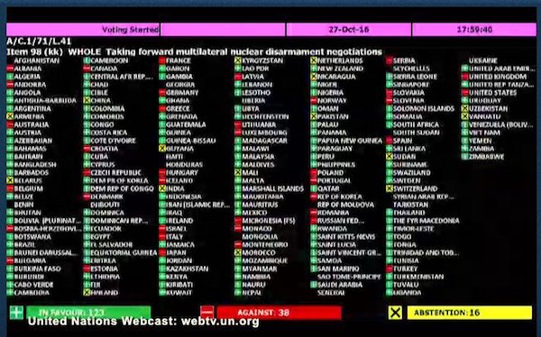 naciones-unidas-vota-20161027 Aprobado en Naciones Unidas tratado sobre las armas nucleares