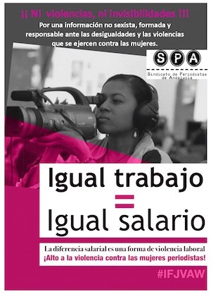 periodistas-trabajo-salario-cartel-spa Las periodistas sufren en España violencia laboral y profesional