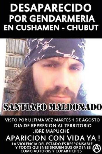 santiago-maldonado-cartel Santiago Maldonado: Baltasar Garzón denuncia inseguridad jurídica en Argentina