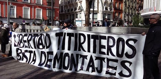 titiriteros-protestas-en-Madrid Detención arbitraria de titiriteros en España