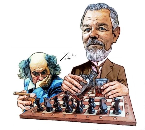 xulio-formoso-tahl-y-blackburne-600x538 Un bar de ajedrez con jugadores ebrios