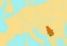 Localización de Kosovo (en verde) en Europa