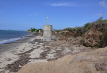 Erosión en las playas de Nieves, en el Caribe
