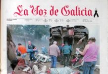 Trágico accidente de tren en Santiago de Compostela. Portada de 'La Voz de Galicia', 15 de julio de 2013.