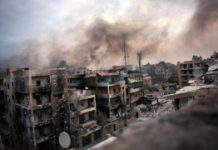 Edificios bombardeados en Alepo