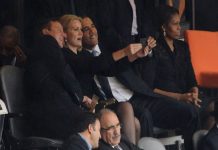Obama, Cameron and Thorning-Schmidt's 'selfie'. Photo by Roberto Schmidt/AFP