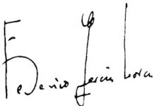 Firma de Federico García Lorca