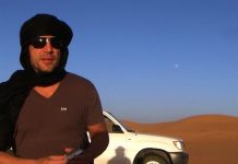 Javier Barden en un rodaje en el desierto del Sahara