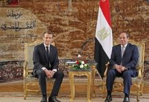 Encuentro de los dos presidentes Enmanuel Macron con Abdelfatah Al Sisi
