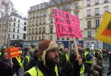 Manifestación de gilets jaunes en París el 27 de enero de 2019