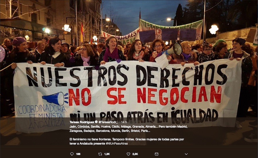 mujeres-sevilla-15ene Mujeres españolas movilizadas contra la derecha machista que niega la violencia de género
