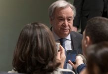 ONU/Mark Garten El Secretario General António Guterres se dirige a la prensa en la sede de las Naciones Unidas en Nueva York