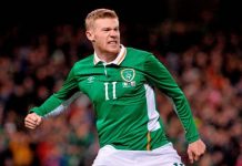 El futbolista James McClean en un partido con Irlanda en 2016