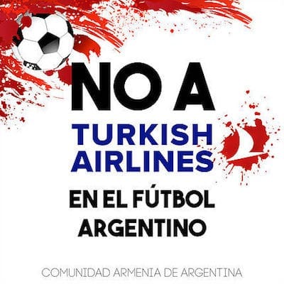 Cartel-contra-patrocinio-turco-River Indignación armenia por el patrocinio de Turkish Airlines al River Plate