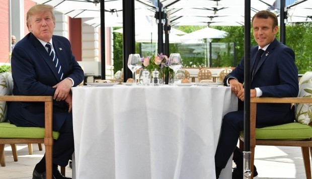 Macrón y Trump en Biarritz, Cumbre G7,  AGO 2019.