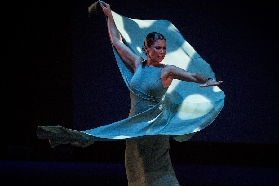 Sara-Baras-Sombras-escena-FOF-Pamplona-2019 Flamenco on Fire 2019. Sara Baras y sus "Sombras"