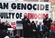 Acto en Estados Unidos en apoyo del reconocimiento del genocidio armenio.